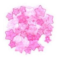 Impex Star Shape Miniature Buttons Transparent Pink