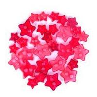 Impex Star Shape Miniature Buttons Transparent Red