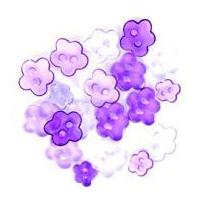 impex flower shape miniature buttons transparent lilac