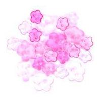 impex flower shape miniature buttons transparent pink