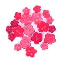 impex flower shape miniature buttons transparent red