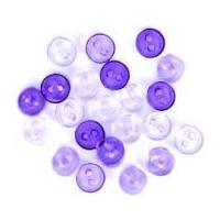 impex round shape miniature buttons transparent lilac