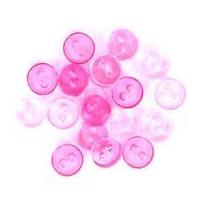 impex round shape miniature buttons transparent pink