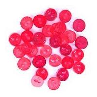 impex round shape miniature buttons transparent red