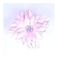 Impex Feather Flower Clip With Rhinestones Pink