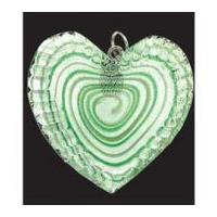 Impex Deluxe Glass Pendant Heart Green Spiral