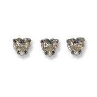 Impex Sew On Heart Shape Rhinestone Crystals 5mm x 5.5mm Silver