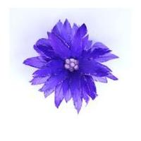 Impex Feather Flower Clip With Rhinestones Purple