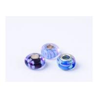 Impex A La Mode Large Hole Glass Beads Pink/Blue Stripe Mix