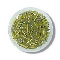 impex glass bugle beads lime