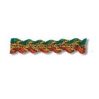 Impex Flat Woven Braid Trimming Red, Green & Gold