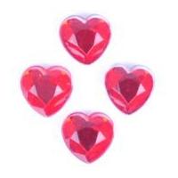 Impex Heart Stick-On Diamante Jewels Red