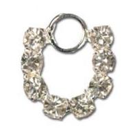 impex rhinestone metal horseshoe shape charms silver crystal