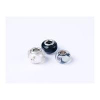 Impex A La Mode Large Hole Glass Beads Black & White Mix