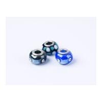 Impex A La Mode Large Hole Glass Beads Blue/Black Dotty Mix