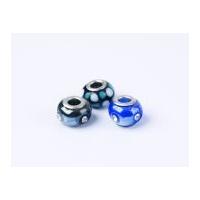 impex a la mode large hole glass beads blueblack dotty mix