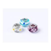Impex A La Mode Large Hole Glass Beads Blue/White Stripe Mix