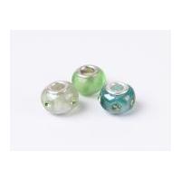 Impex A La Mode Large Hole Glass Beads Green Spot Diamante Mix