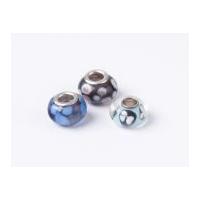 Impex A La Mode Large Hole Glass Beads White/Purple Spot Mix