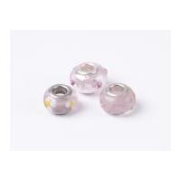 impex a la mode large hole glass beads pale pink daisy mix