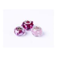 impex a la mode large hole glass beads red floral ridged mix