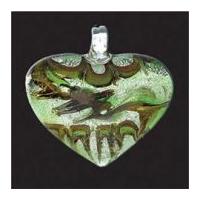 Impex Deluxe Glass Pendant Heart Grass Green/Silver