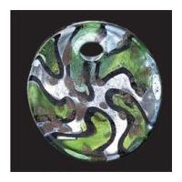 Impex Deluxe Glass Pendant Circle Green/Silver