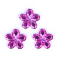 Impex Flower Stick-On Diamante Jewels Cerise