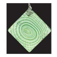 Impex Deluxe Glass Pendant Square Green Spiral