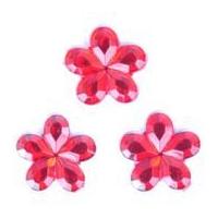 Impex Flower Stick-On Diamante Jewels Red