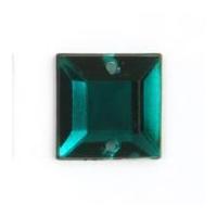 impex square diamante jewels green