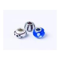 Impex A La Mode Large Hole Glass Beads Blue Swirl Mix