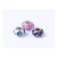 impex a la mode large hole glass beads purple dotty mix