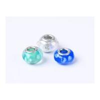 Impex A La Mode Large Hole Glass Beads Floral Aqua Mix