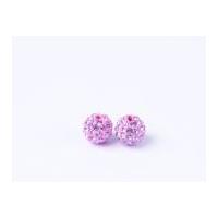 Impex Rhinestone Crystal Clay Beads Light Pink