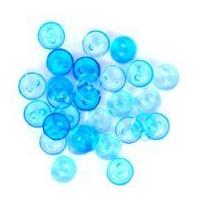 impex round shape miniature buttons transparent turquoise