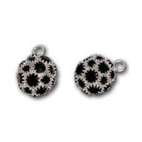 Impex Luxe Czech Crystal Ball Charm Beads Jet