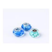 Impex A La Mode Large Hole Glass Beads Blue Facet Floral Mix