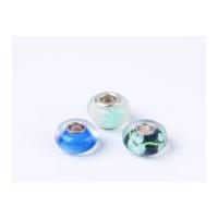Impex A La Mode Large Hole Glass Beads Blue/White Floral Mix