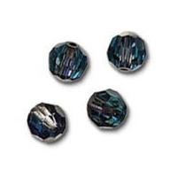 Impex Luxe Czech Crystal Round Beads Bermuda Blue