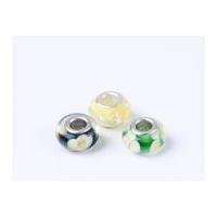 Impex A La Mode Large Hole Glass Beads Pale Green Facet Mix