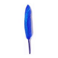 impex duck craft feathers with glitter 14cm royal blue