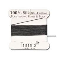 impex silk beading thread 2m black