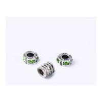 Impex A La Mode Style Spacer Beads Silver Green Crystal Mix