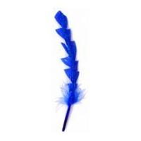 Impex Shaped Craft Feathers With Glitter Royal Blue