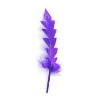 Impex Shaped Craft Feathers With Glitter Purple