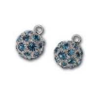 Impex Luxe Czech Crystal Ball Charm Beads Aqua