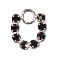 Impex Rhinestone Metal Horseshoe Shape Charms Jet