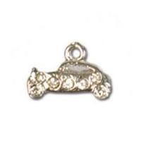 Impex Rhinestone Metal Car Shape Charms Silver Crystal