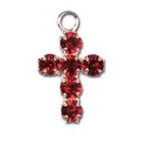 impex rhinestone metal cross shape charms siam